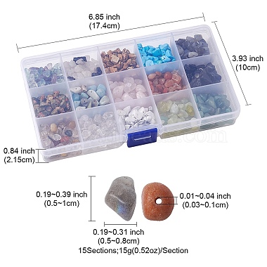 Cuentas de piedras preciosas naturales y sintéticas estilo 225g 15(G-YW0001-03)-3