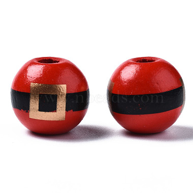 Painted Natural Wood European Beads(X-WOOD-S057-035)-3