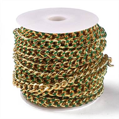 Golden Brass Enamel Curb Chain(CHC-H103-07D-G)-3