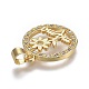 Brass Micro Pave Clear Cubic Zirconia Pendants(ZIRC-A011-27G)-3