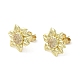 Brass Micro Pave Clear Cubic Zirconia Stud Earrings(EJEW-A036-02G)-1