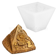 Pyramid Shape DIY Candle Silicone Molds, Resin Casting Molds, For UV Resin, Epoxy Resin Jewelry Making, White, 77x96x85mm, Inner Diameter: 69x82mm(DIY-SZ0007-17)
