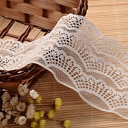 Lace Trim Nylon Ribbon for Jewelry Making, White, 75~90mm, about 72yards/roll(65.8368m/roll)(ORIB-L005-09)