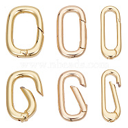 6Pcs 3 Styles Brass Spring Gate Rings, Cadmium Free & Nickel Free & Lead Free, Oval, Real 18K Gold Plated, 18x7~12.5x3~5mm, 2pcs/style(KK-HY0003-60)