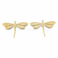 304 Stainless Steel Pendant Rhinestone Settings, Dragonfly, Real 18K Gold Plated, Fit For 1.2mm Rhinestone, 34.5x50x2mm, Hole: 3mm(STAS-N098-196LG)