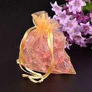 Organza Bags, Goldenrod, About 8x10cm(X-OP106-1)