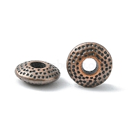 Tibetan Style Alloy Spacer Beads, Lead Free & Cadmium Free, Flat Round, Red Copper, 8x3mm, Hole: 2.5mm(X-TIBEB-R011-R-LF)