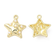 ABS Plastic Imitation Pearls Pendants, with Alloy Findings, Cadmium Free & Nickel Free & Lead Free, Star Charm, Golden, 19x17x5mm, Hole: 1.6mm(PALLOY-H128-07G)