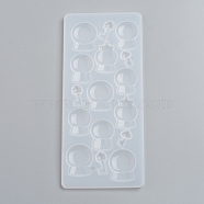 Silicone Molds, Resin Casting Molds, For UV Resin, Epoxy Resin Jewelry Making, Crystal Ball, White, 175x75x5mm, Inner Size: 16~29x9~24mm(DIY-G017-B11)