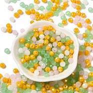 Glass Beads, Faceted, Rondelle, Green Yellow, 6x5mm, Hole: 1mm, about 2360pcs/500g(EGLA-A034-LM6mm-28)