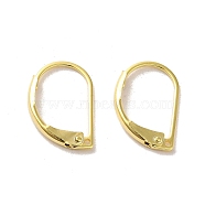 Brass Leverback Earring Findings, Real 24K Gold Plated, 15x10x2mm, Hole: 0.8mm, Pin: 10x2mm(FIND-Z039-27G)