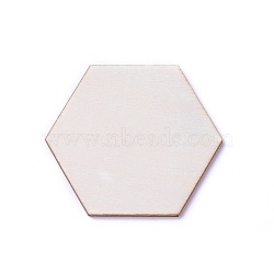 Wood Cabochons, Hexagon, BurlyWood, 21.5x24.5x2.5mm(WOOD-I004-55D)