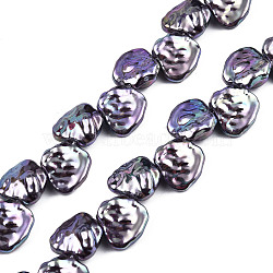 ABS Plastic Imitation Pearl Beads Strands, AB Color Plated, Nuggets, Medium Orchid, 13x13x6mm, Hole: 0.9mm, about 36pcs/strand, 15.35 inch(39cm)(KY-N015-01A)
