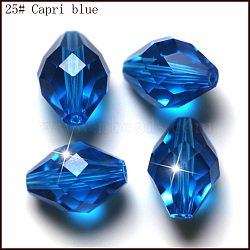 Imitation Austrian Crystal Beads, Grade AAA, Faceted, Bicone, Dodger Blue, 6x9.5mm, Hole: 0.7~0.9mm(SWAR-F054-9x6mm-25)