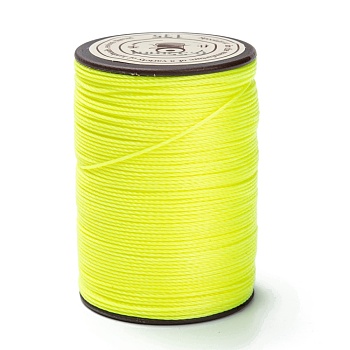 Round Waxed Polyester Thread String, Micro Macrame Cord, Twisted Cord, for Leather Sewing Stitching, Green Yellow, 0.55mm, about 131.23 yards(120m)/roll