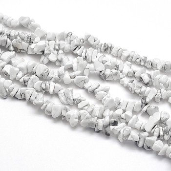 Natural Howlite Beads Strands, Chips, 5~8x5~8mm, Hole: 1mm, about 31.5 inch
