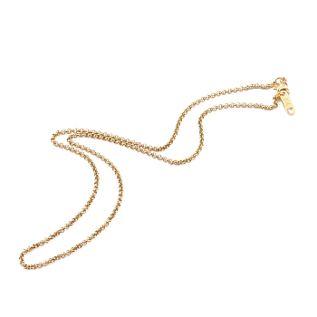 304 Stainless Steel Rolo Chain Necklaces, with Lobster Claw Clasps, Golden, 16 inch(40.5cm)