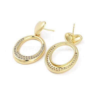 Rack Plating Brass Micro Pave Cubic Zirconia Studs Earrings(EJEW-B047-03G-01)-2