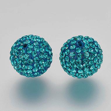 Half Drilled Czech Crystal Rhinestone Pave Disco Ball Beads(RB-A059-H12mm-PP9-229)-2