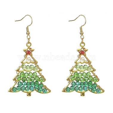 Green Tree Glass Earrings