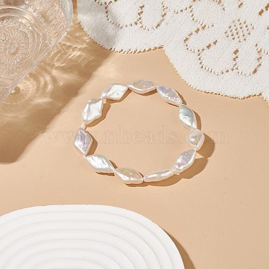 Bracelet extensible perlé losange de perles de keshi baroque naturel pour les femmes(BJEW-JB08911)-4