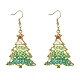 Glass Beaded Christmas Tree Dangle Earrings(EJEW-JE05270)-1