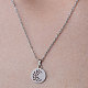 201 Stainless Steel Hollow Leaf Pendant Necklace(NJEW-OY001-22)-1