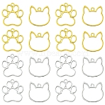 16Pcs 4 Styles Alloy Open Back Bezel Pendants, For DIY UV Resin, Epoxy Resin, Pressed Flower Jewelry, Dog Paw, Platinum & Golden, 30~32x29x2.5mm, hole: 3mm, 4pcs/style (FIND-YW0010-05)
