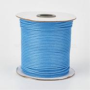 Eco-Friendly Korean Waxed Polyester Cord, Deep Sky Blue, 1mm, about 169.51~174.98 Yards(155~160m)/Roll(YC-P002-1mm-1133)