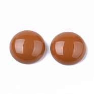 Resin Beads, Half Drilled, Half Round, Chocolate, 32x11mm, Half Hole: 1.5mm(RESI-S377-34)