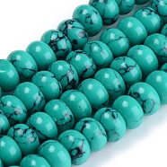 Synthetic Turquoise Beads Strands, Dyed, Rondelle , 8x5mm, Hole: 1.8mm, about 79pcs/Strand, 15.75 inch(40cm)(G-E266-09C-01)