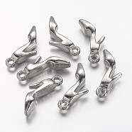CCB Plastic Pendants, High Heel-Shoe, Nickel Color, 23.5mm long, 5mm wide, 4mm thick, hole: 2mm(PCCBH-83Y)