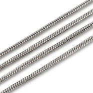 304 Stainless Steel Round Snake Chains, Stainless Steel Color, 0.9mm(CHS-K001-06)