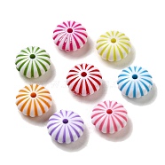 Opaque Acrylic Beads, Craft Style, Flat Round, Mixed Color, 14x7.5mm, Hole: 1.6mm, 602pcs/500g(OACR-E039-41)