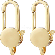 Brass Lobster Claw Clasps, Oval, Real 18K Gold Plated, 25x10x4mm, Hole: 3x2mm, 6pcs/box(KK-BC0004-72)