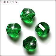 Imitation Austrian Crystal Beads, Grade AAA, Faceted, Polygon, Green, 8mm, Hole: 0.9~1mm(SWAR-F085-8mm-15)