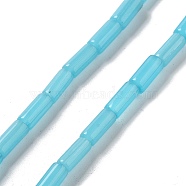 Handmade Lampwork Beads, Column, Sky Blue, 10.5~11.5x4~6mm, Hole: 1.6mm, about 61pcs/strand, 26.18''(66.5cm)(LAMP-Z008-02B)