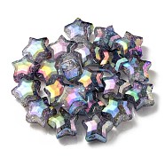 UV Plating Transparent Crackle Acrylic Beads, Gradient Color, Star, Slate Gray, 20x21.5x13mm, Hole: 3mm(OACR-P010-09A)