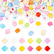 ARRICRAFT 1-Hole Plastic Buttons, Fish, Mixed Color, 18x14.5x7.5mm, Hole: 2.5mm, 200pcs/box(BUTT-AR0001-04)