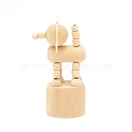 Schima Wood DIY Elephant Small Animal Desktop Ornaments, with Circular Base, for Home Creative Toy Decoration, Wheat, 51x55x106mm(DJEW-TAC0001-03)
