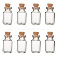 Glass Jar Bead Containers, with Cork Stopper, Wishing Bottle, Clear, 16x28mm, Bottleneck: 10mm in diameter, Capacity: 4ml(0.13 fl. oz)(X-CON-Q016)