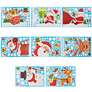 8 Sheets 8 Styles Christmas Themed PVC Static Stickers, for Window Decoration, Colorful, Reindeer & Snowman & Gift Box & Santa Claus Pattern, Colorful, 294x196x0.2mm, Sitcker: 7~238x7~248mm, 1 sheet/style(STIC-GF0001-15)