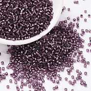 Cylinder Seed Beads, Silver Lined, Round Hole, Uniform Size, Blue Violet, 2x1.5mm, Hole: 0.8mm, about 888pcs/10g(X-SEED-H001-G16)