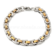 Two Tone 304 Stainless Steel Link Chain Bracelet, Golden & Stainless Steel Color, 8-7/8 inch(22.5cm), Wide: 8mm(BJEW-B078-29GP)