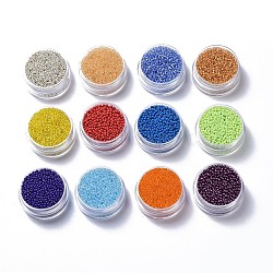 12/0 Round Glass Seed Beads, Mixed Color, 2~3x1.5~2mm(SEED-MSMC002-04)