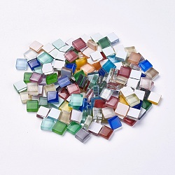 Glass Cabochons, Square, Mixed Color, 9.5~10x9.5~10x4mm(X-GLAA-WH0015-07)