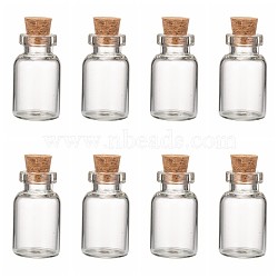 Glass Jar Bead Containers, with Cork Stopper, Wishing Bottle, Clear, 16x28mm, Bottleneck: 10mm in diameter, Capacity: 4ml(0.13 fl. oz)(X-CON-Q016)