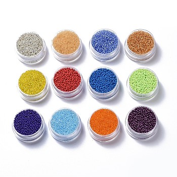 12/0 Round Glass Seed Beads, Mixed Color, 2~3x1.5~2mm