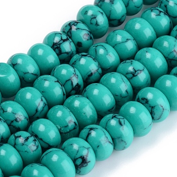 Synthetic Turquoise Beads Strands, Dyed, Rondelle , 8x5mm, Hole: 1.8mm, about 79pcs/Strand, 15.75 inch(40cm)