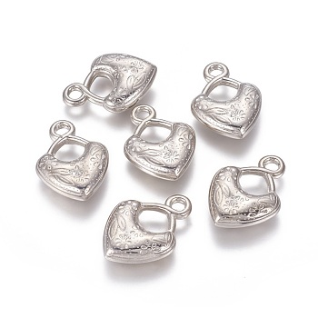CCB Plastic Pendants, Heart, Platinum, 33x24x7mm, Hole: 3.5mm